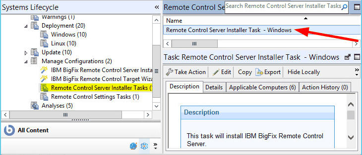 Run your remote control server installer tasks