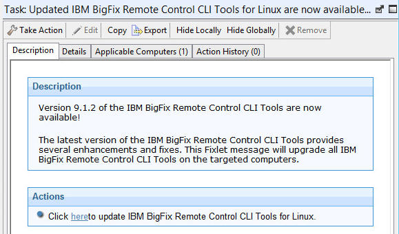 Description of the task that you can use to update the Linux cli