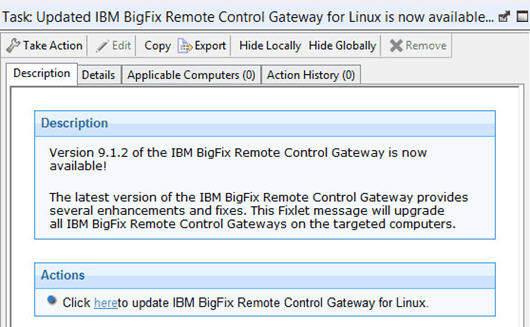 Description of the task that you can use to update the Linux gateway