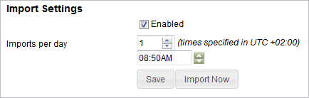 Import Settings panel