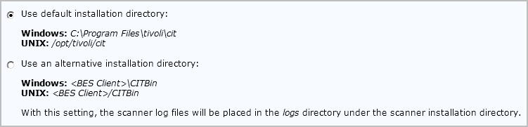 Scanner installation directory