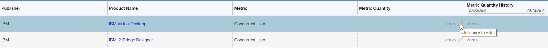 Setting the license metric quantity