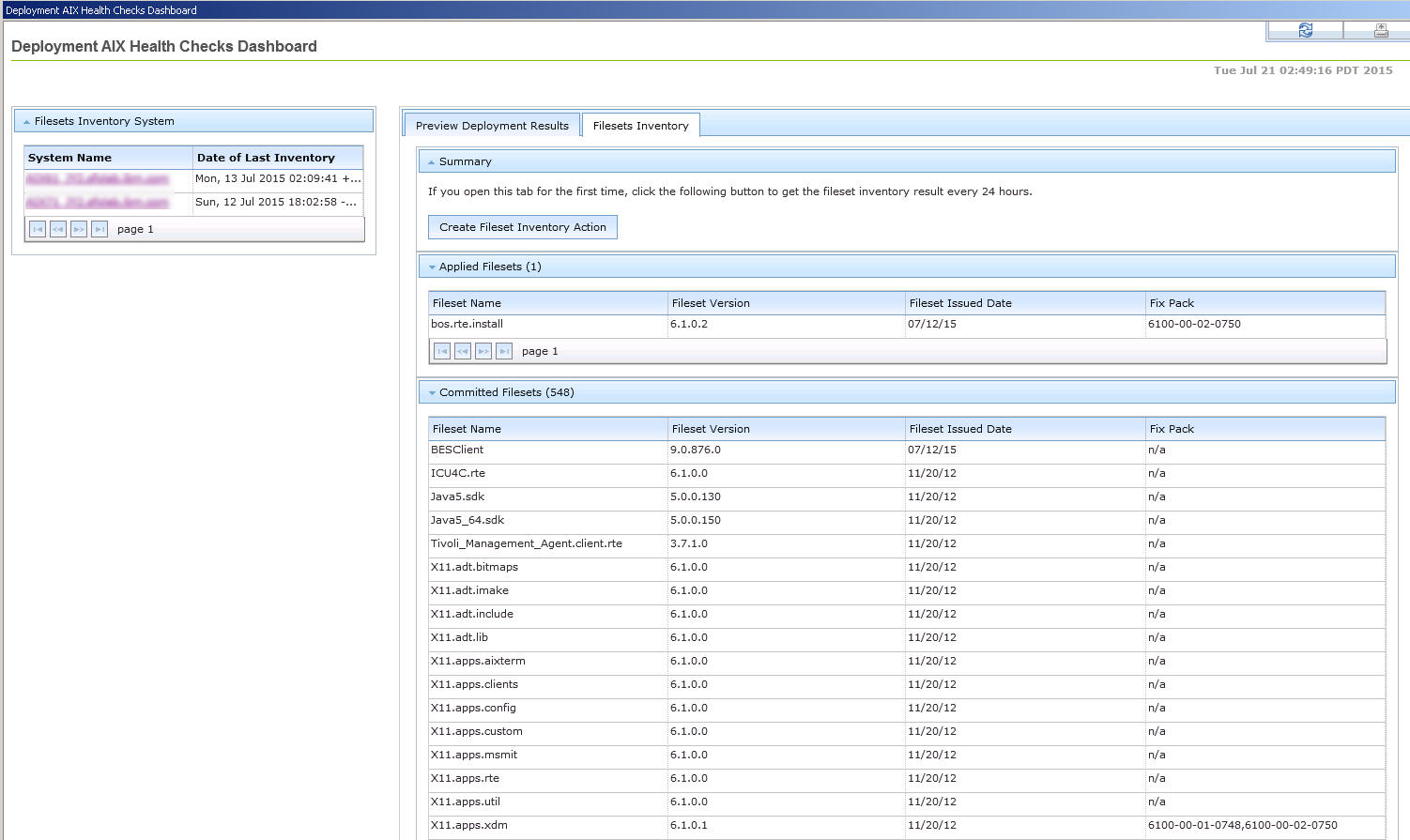 ファイル・セット・インベントリー