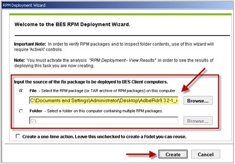 ソース RPM パッケージの指定