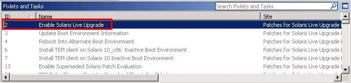 「Solaris ライブ・アップグレードを使用可能にする」タスク