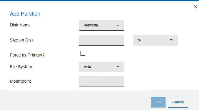 Adding a partition to a Linux Bare Metal Profile