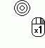 Symbol denoting Click the right mouse button once