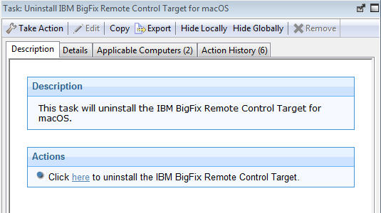 select the relevant option for determining which computers to remove the target from.