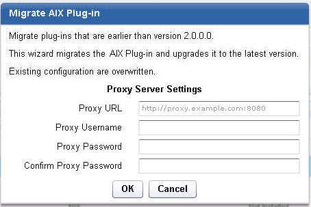 Migrate AIX download plug-in wizard