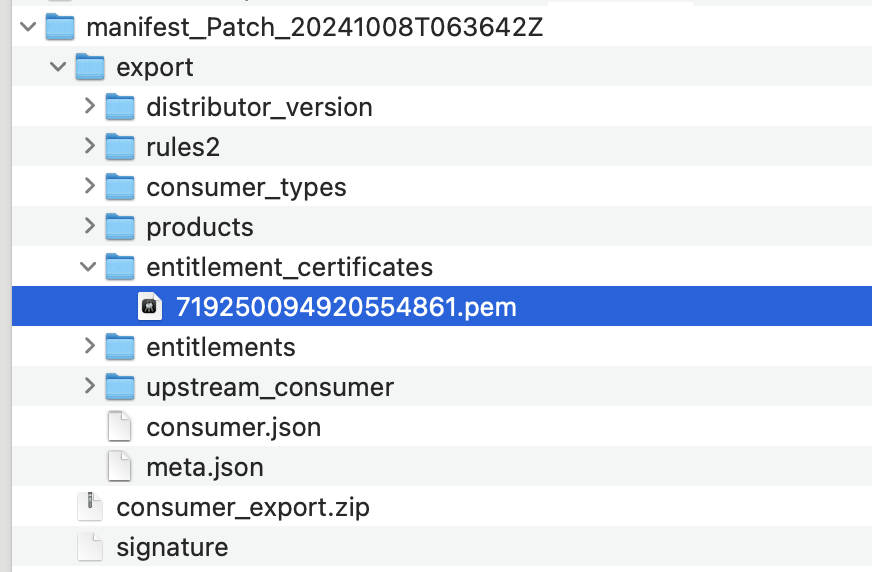 Unzip exported manifest