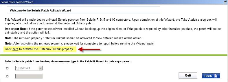 Solaris Patch Rollback Wizard