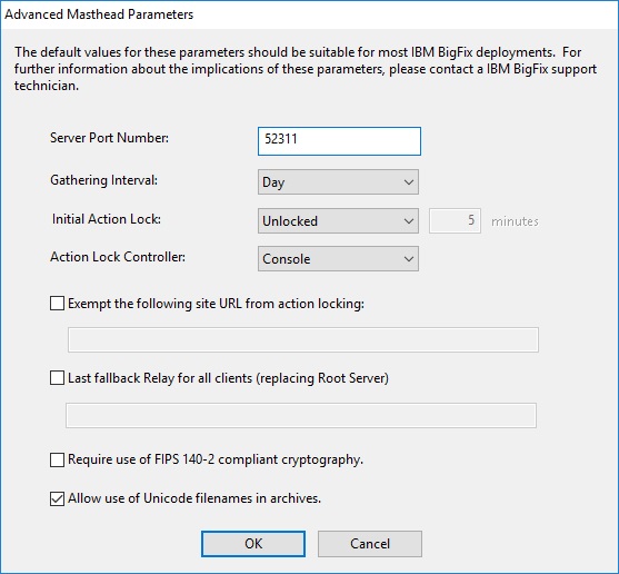 This window displays parameters of the masthead file that contains configuration and license information together with a public key that is used to verify digital signatures.