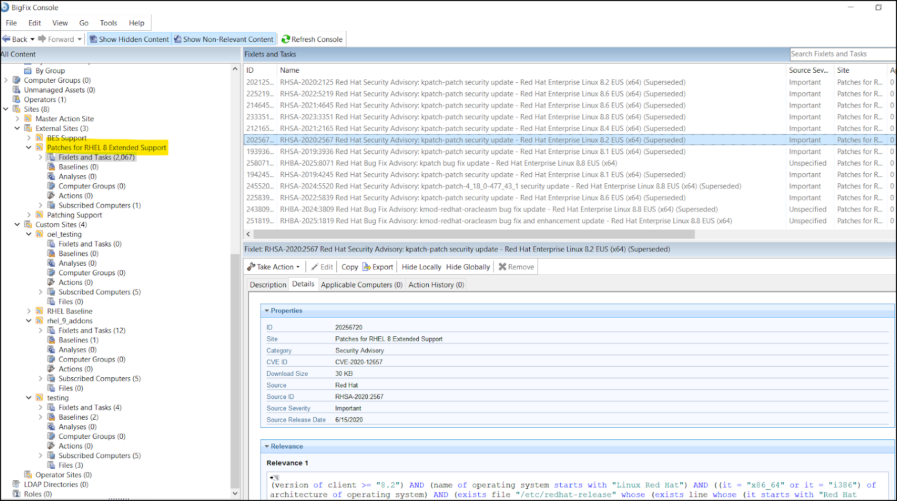 External sites - Fixlets