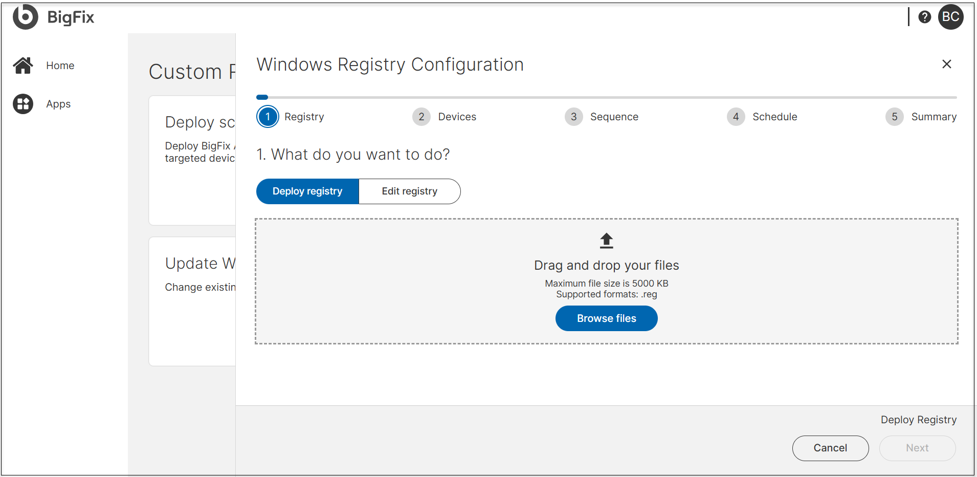 Update Windows registry