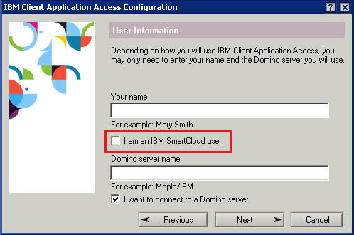 On-premises configuration dialog 1