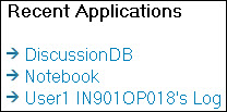 An example of Recent Applications links