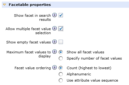 Facetable properties