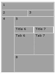 Any page, eight slots, tabs wireframe