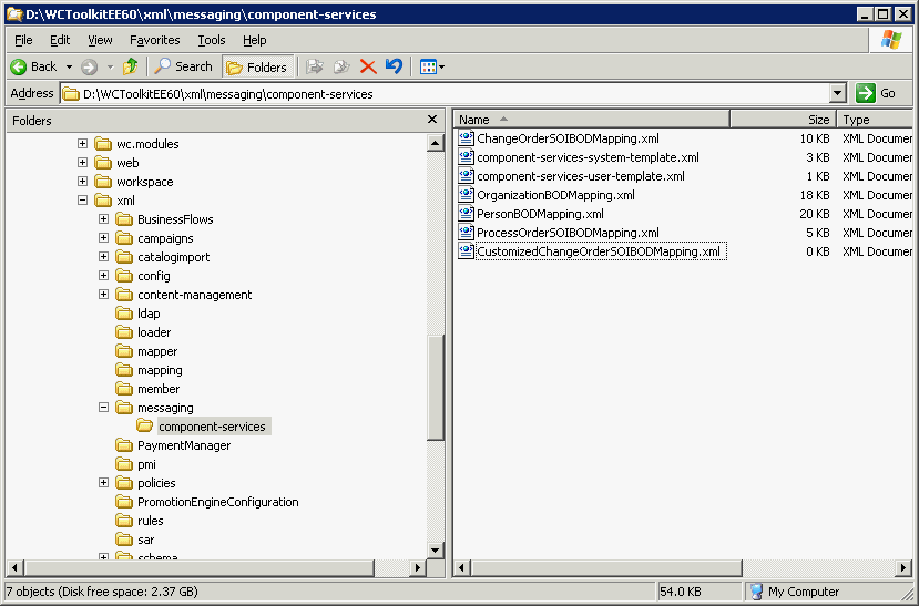 Create a copy of the ChangeOrderSOIBODMapping.xml file and rename it CustomizedChangeOrderSOIBODMapping.xml