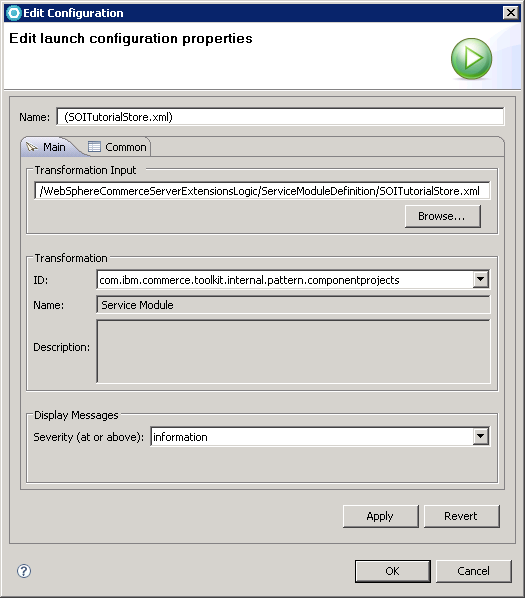 Select the com.ibm.commerce.toolkit.internal.pattern.componentprojects ID