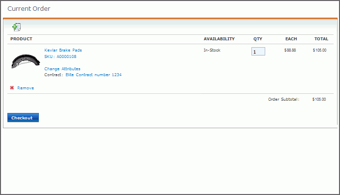 Current Order screen capture