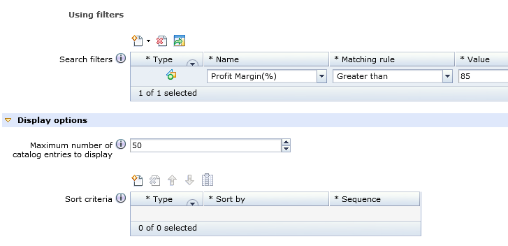 Maximum number of catalog entries to display