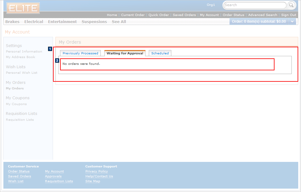 Full size image of My Account: My Orders, Waiting for Approval tab