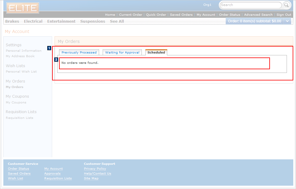 Full size image of My Account: My Orders, Scheduled tab