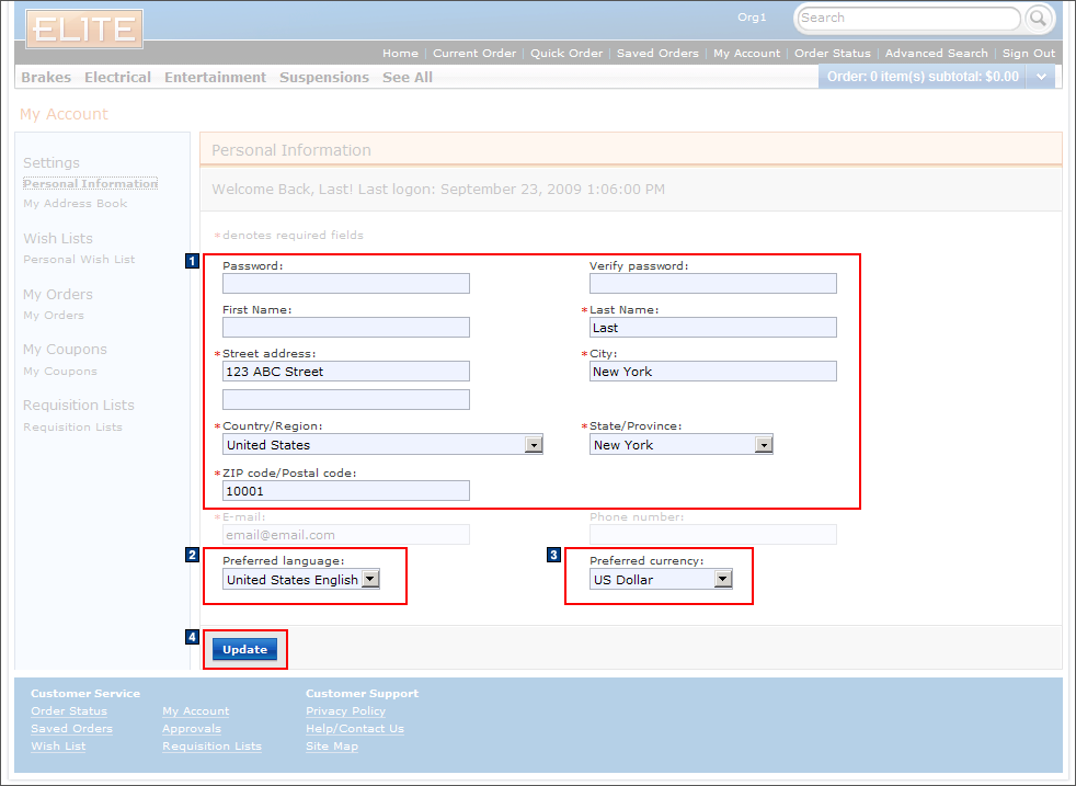 Full size image of My Account: Personal Information