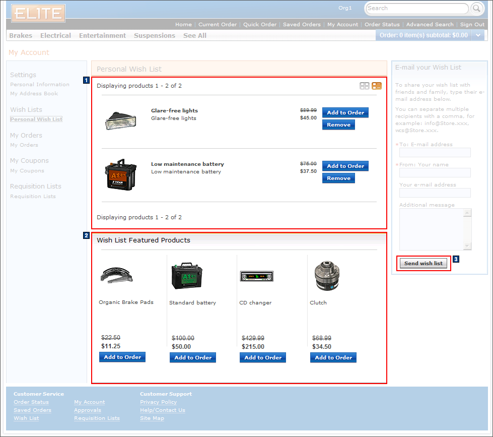 Full size image of My Account: Personal wish list
