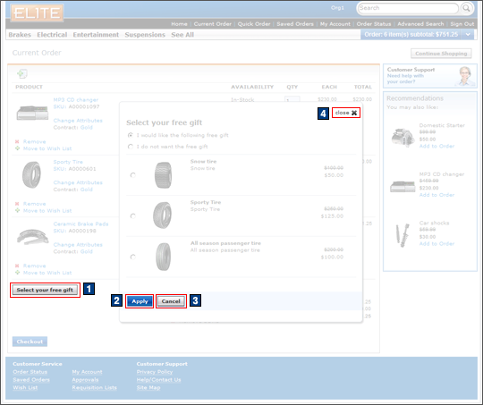 Free Gift Pop-up page screen capture