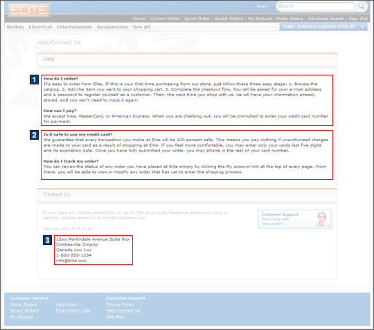 Help/Contact Us screen capture