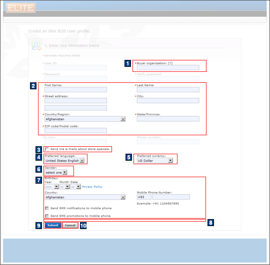 Register User screen capture