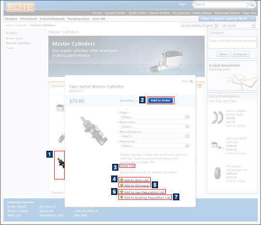 Product Quick Info screen capture