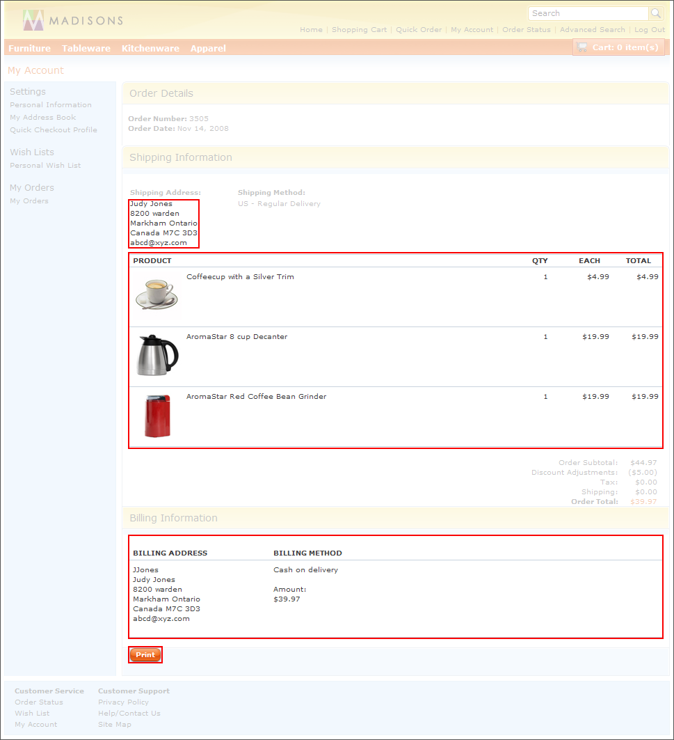 Full size image of My Account: Order Details