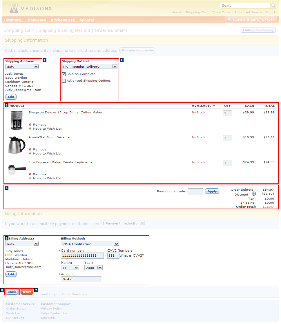 Full size image of Checkout method: Single shipping and billing address