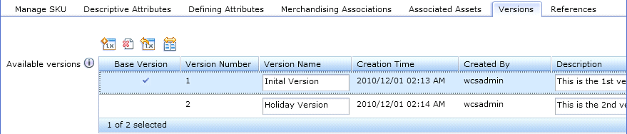 List of SKU versions with emphasis on the check mark