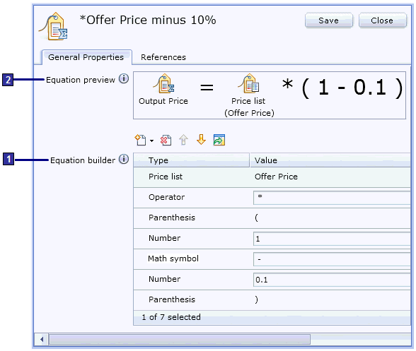 Price equation builder