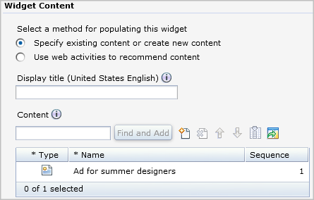 Content table