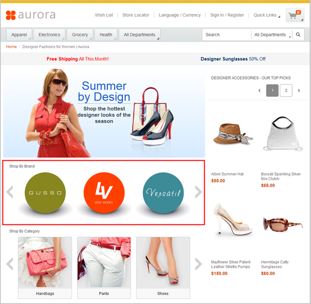 Shop by brand widget content