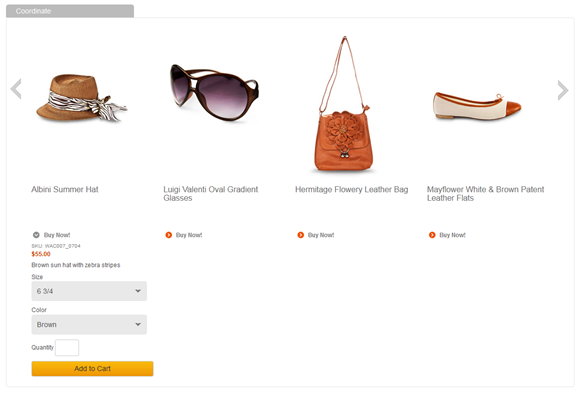 Example of a Merchandising Associations widget