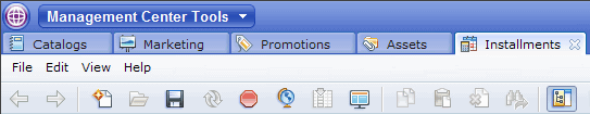 Management Center tool tabs