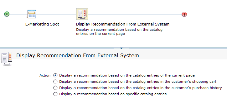 User interface for Display Recommendation from External System