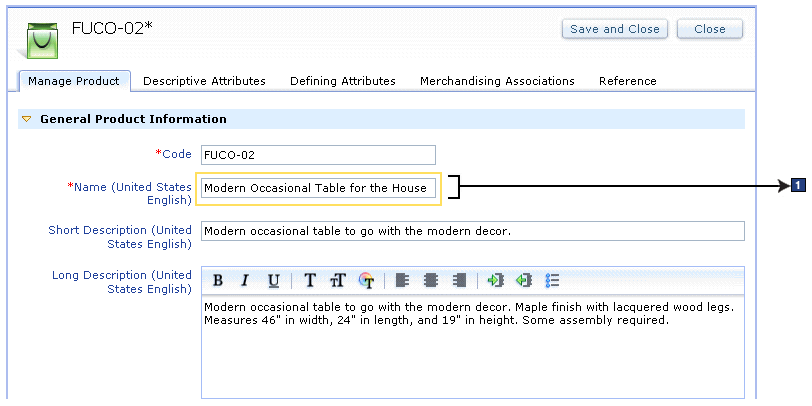 Editing an object's properties in the object's properties view