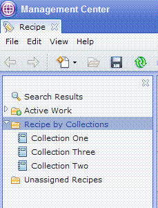 Screen capture displaying the Recipes tool.