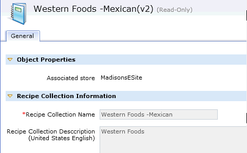 Recipe content versioning customization screen capture