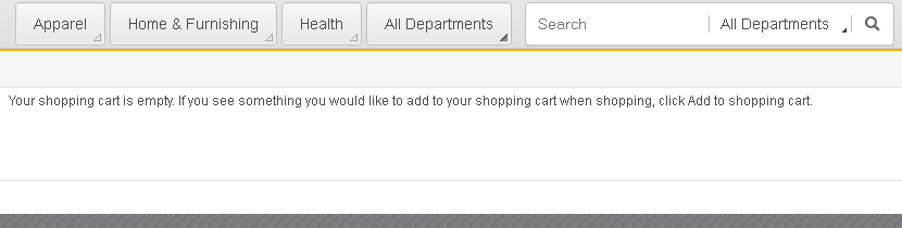 Help page displaying the shopping cart widget