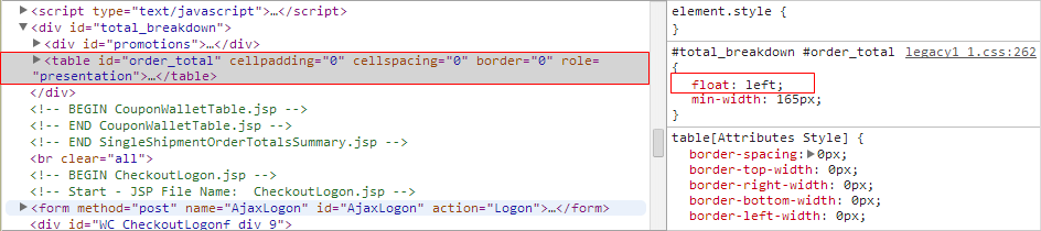 Source code for single shipment order totals summary