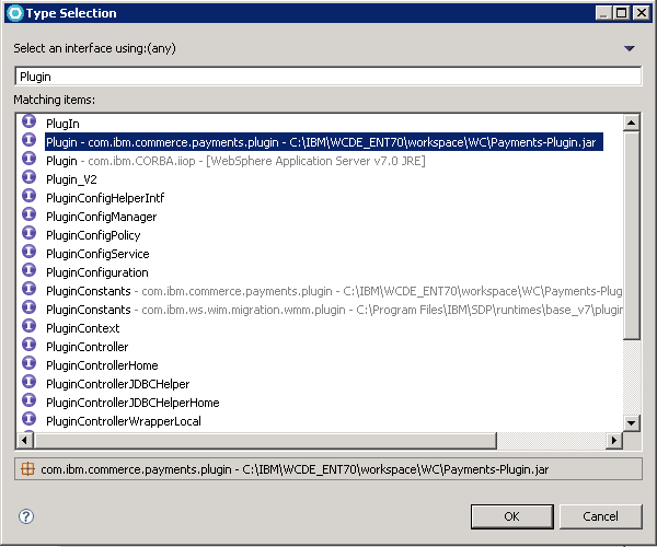 Selecting the Plugin interface.