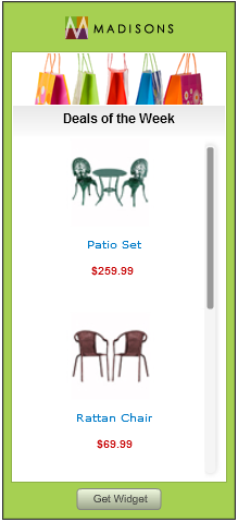 Two examples of e-Marketing Spot remote widgets
